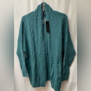 Cyrus Teal Cable Knit Women's Cardigan